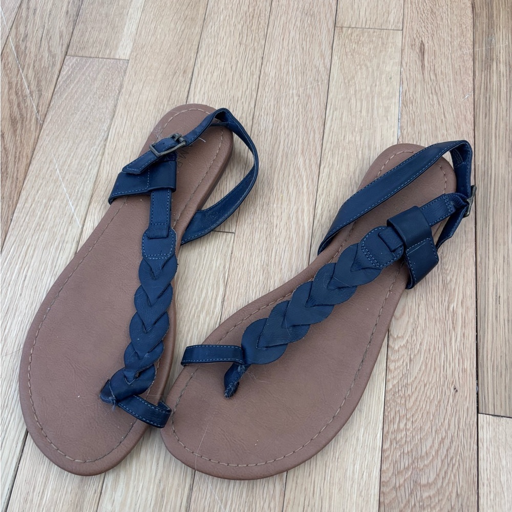 Women's Braided Navy Strap Sandals